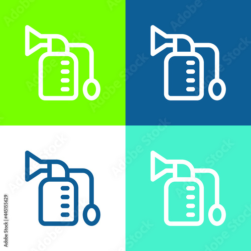 Breast Pump Flat four color minimal icon set