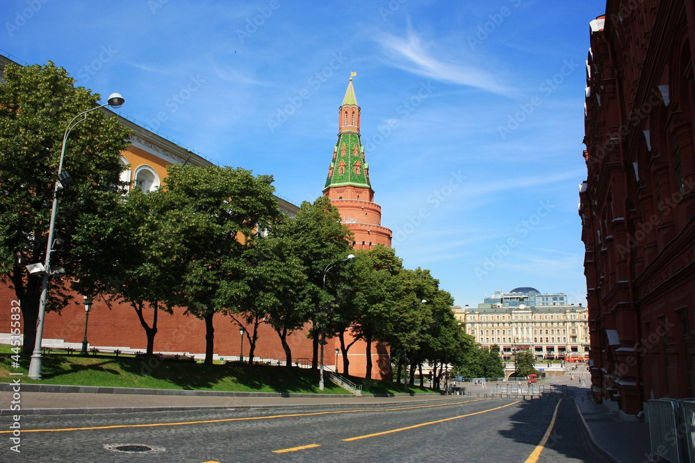 Tower and walls of the old Moscow Kremlin