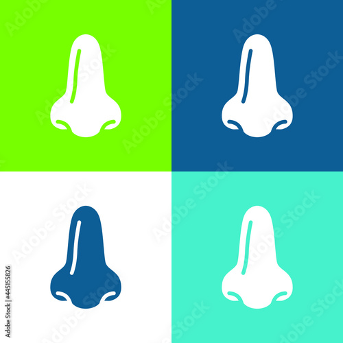 Big Nose Flat four color minimal icon set