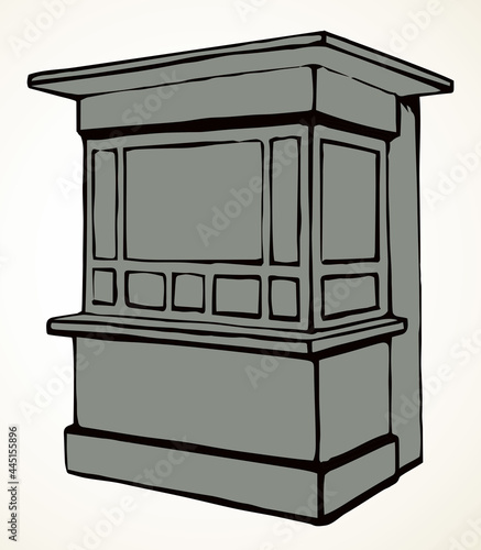 Shop stall. Vector drawing kiosk