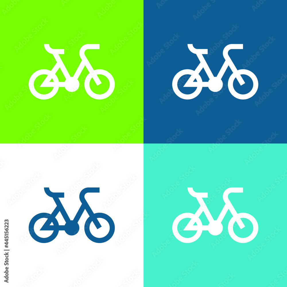 Fototapeta premium Bike Flat four color minimal icon set