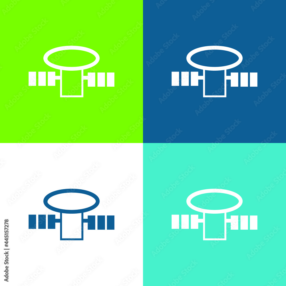 Fototapeta premium Antenna For Signal Reception Flat four color minimal icon set
