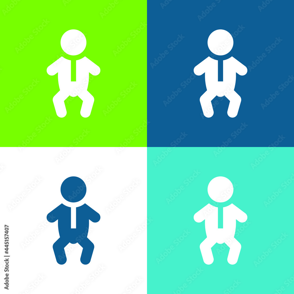 Baby Flat four color minimal icon set