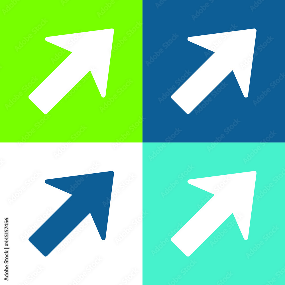 Arrow Up Right Flat four color minimal icon set Arrow Up Right Flat four color minimal icon set