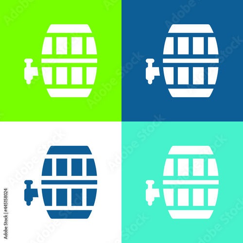Barrel Flat four color minimal icon set
