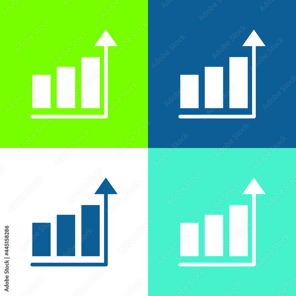 Bar Chart Flat four color minimal icon set Bar Chart Flat four color minimal icon set