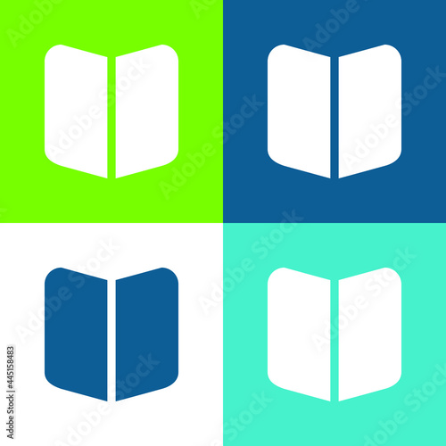 Book Black Opened Symbol Flat four color minimal icon set