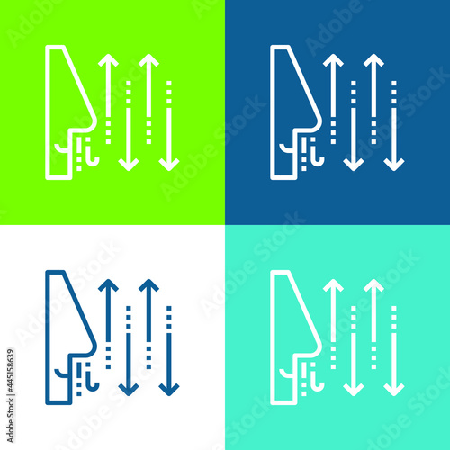 Breathing Flat four color minimal icon set