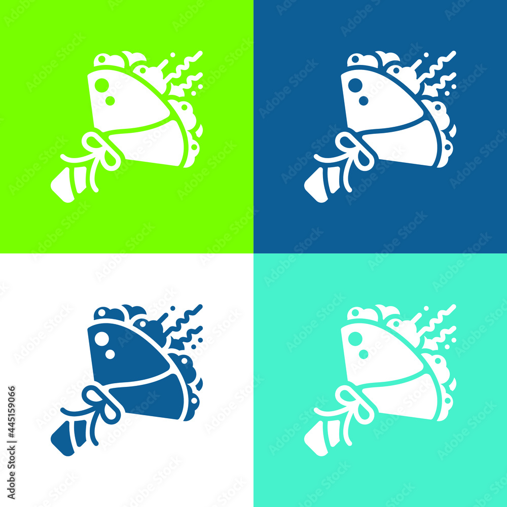 Naklejka premium Bouquet Flat four color minimal icon set