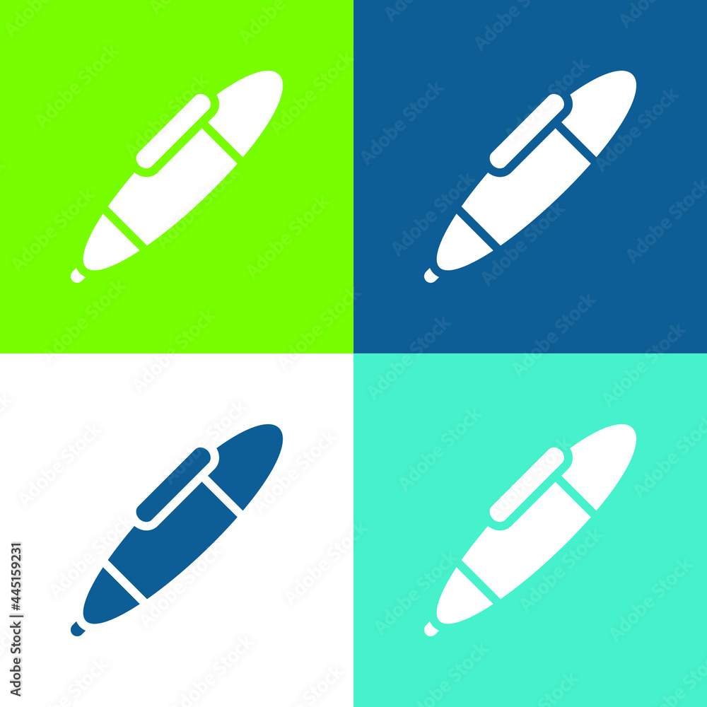 Big Pen Flat four color minimal icon set Big Pen Flat four color minimal icon set