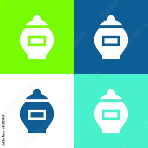 Ash Flat four color minimal icon set
