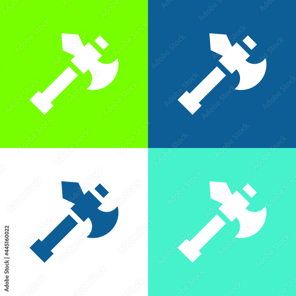 Axe Flat four color minimal icon set Axe Flat four color minimal icon set