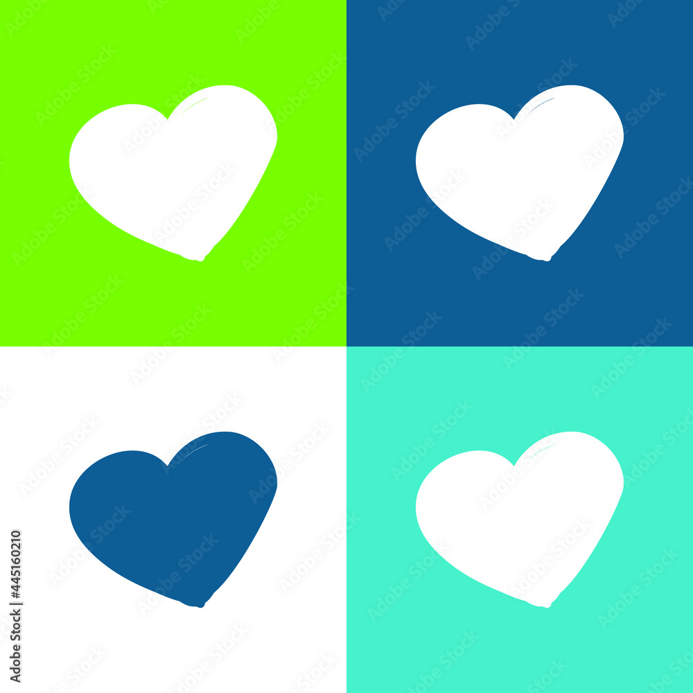 Basic Heart Flat four color minimal icon set