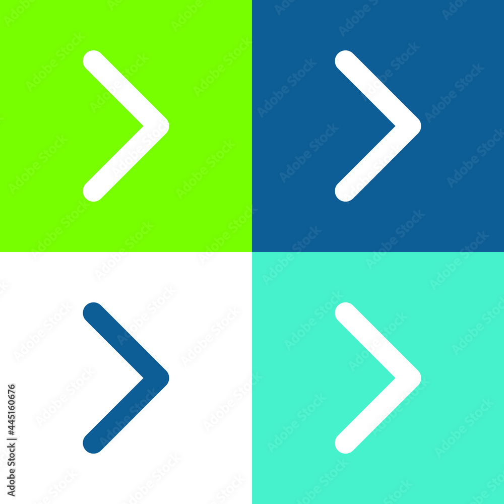 Arrow Point To Right Flat four color minimal icon set Arrow Point To Right Flat four color minimal icon set