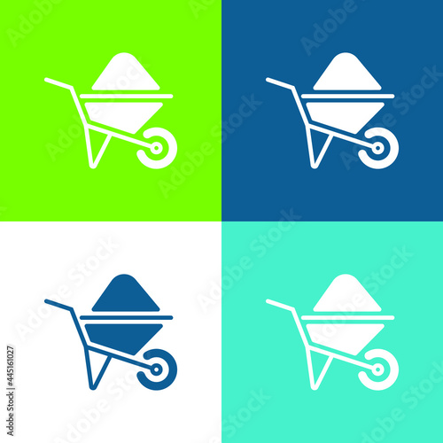 Barrow Flat four color minimal icon set