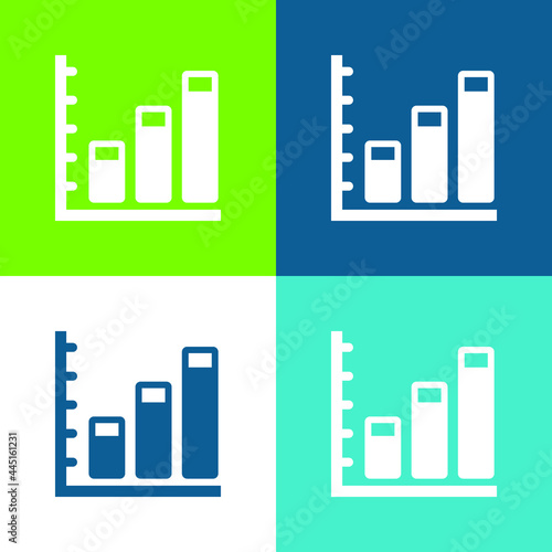 Ascending Business Stats Graphic Flat four color minimal icon set