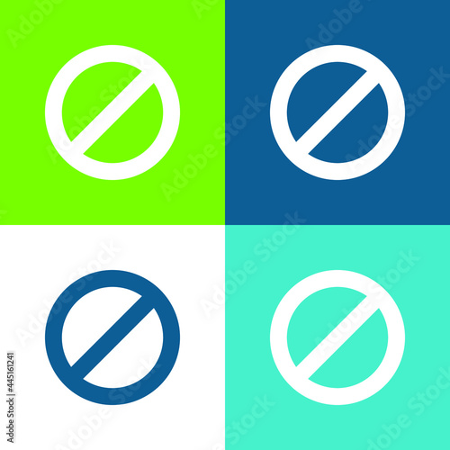 Free Download Ban Flat four color minimal icon set - GFXLoad