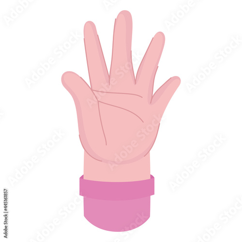 open hand raised