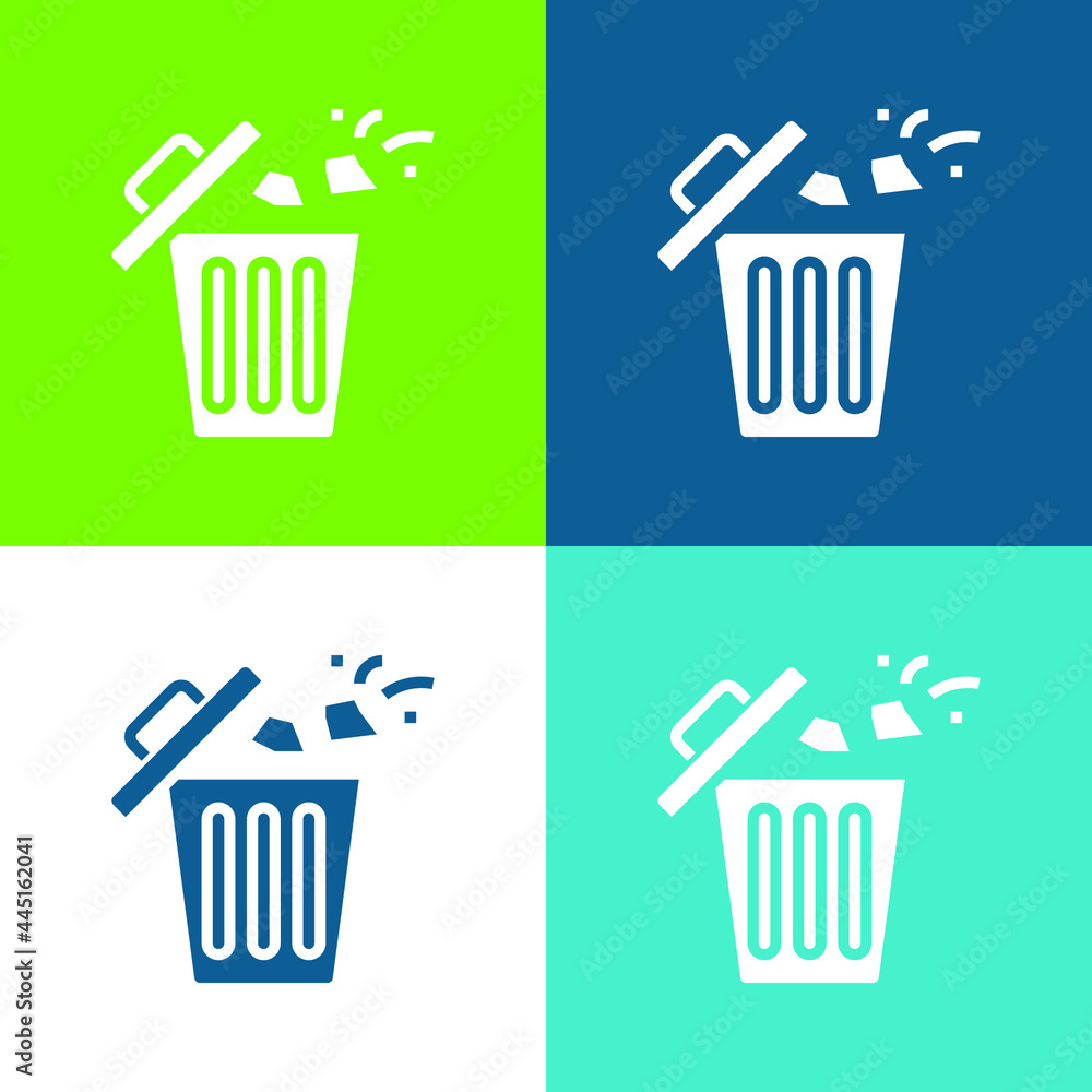 Bin Flat four color minimal icon set Bin Flat four color minimal icon set