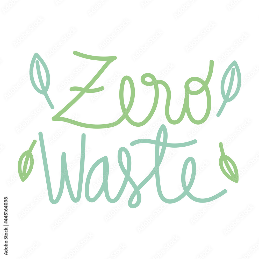 Fototapeta premium zero waste hand drawn text