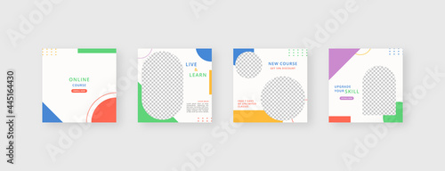 Social media template. Trendy editable social media post template. Mockup isolated. Template design. Vector illustration.