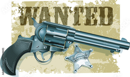 wild west sheriff star and guns