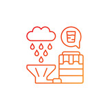 Recycling rainwater gradient linear vector icon. Collecting rainfall and storing in tanks. Harvesting rain water. Thin line color symbols. Modern style pictogram. Vector isolated outline drawing