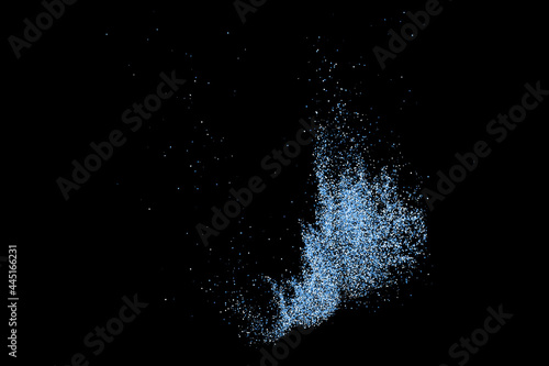 Abstract splashes of water on black background. Frozen motion of round particles. Rain  snow overlay texture. Vector Illustration  Eps 10.