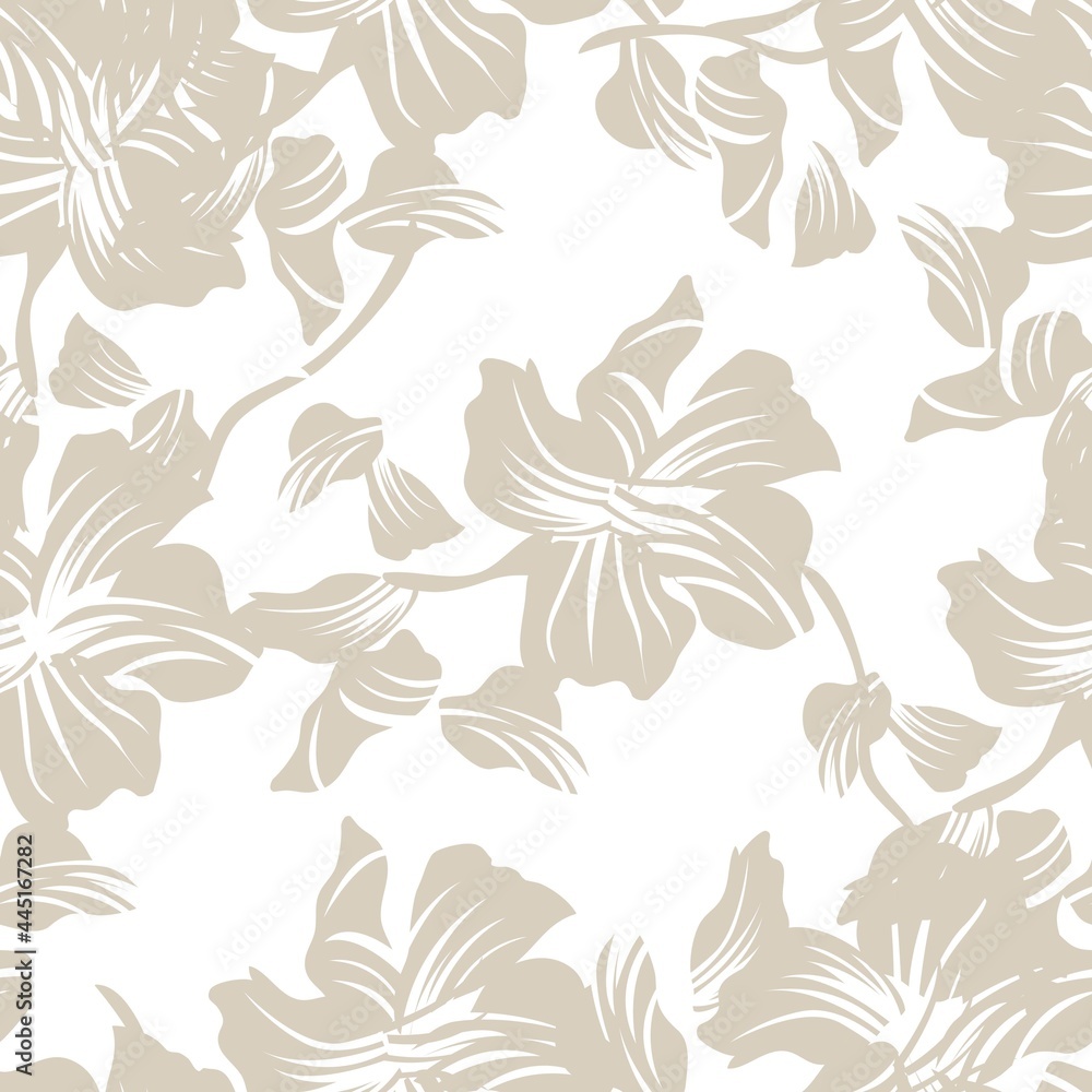 Brown Floral Seamless Pattern Background Brown Floral Seamless Pattern Background