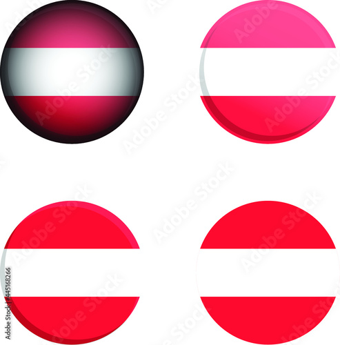 Free Download Round Country Flag in different styles disc badge vector illustration Austria - GFXLoad