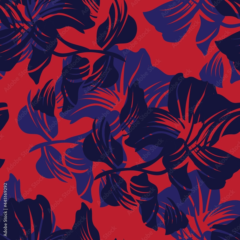 Red Floral Seamless Pattern Background Red Floral Seamless Pattern Background