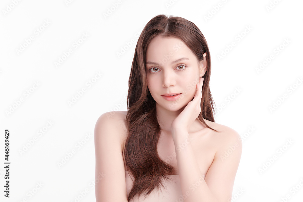 Beautiful young asian woman with clean fresh skin on white background, Face care, Facial treatment, Cosmetology, beauty and spa, Asian women portrait. Beautiful young asian woman with clean fresh skin on white background, Face care, Facial treatment, Cosmetology, beauty and spa, Asian women portrait.