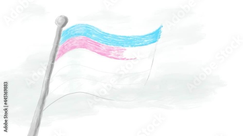 Transgender Flag Drawing Time Lapse