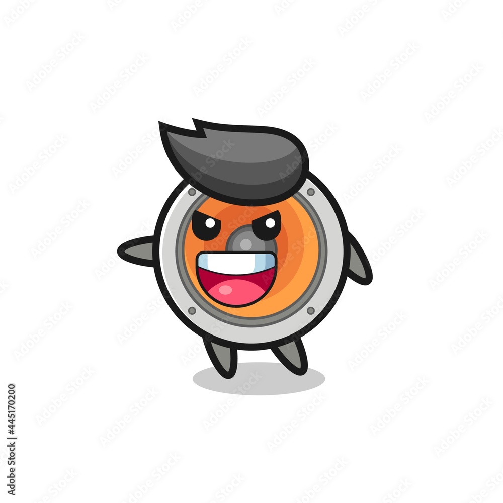 loudspeaker cartoon with very excited pose loudspeaker cartoon with very excited pose