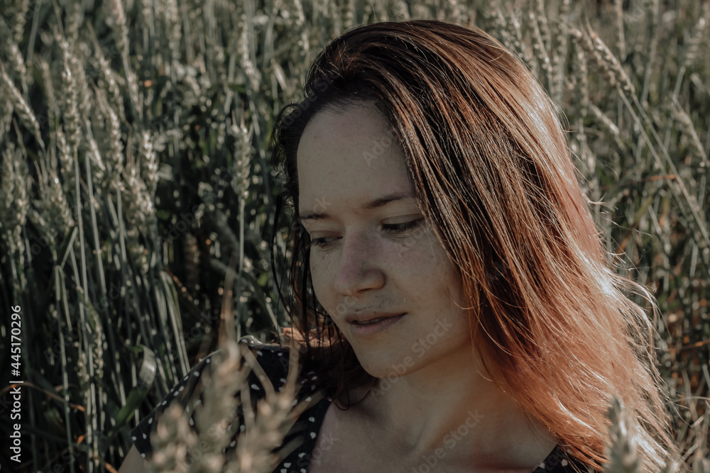 Russian girl in a field with wheat - here she is real freedom Russian girl in a field with wheat - here she is real freedom