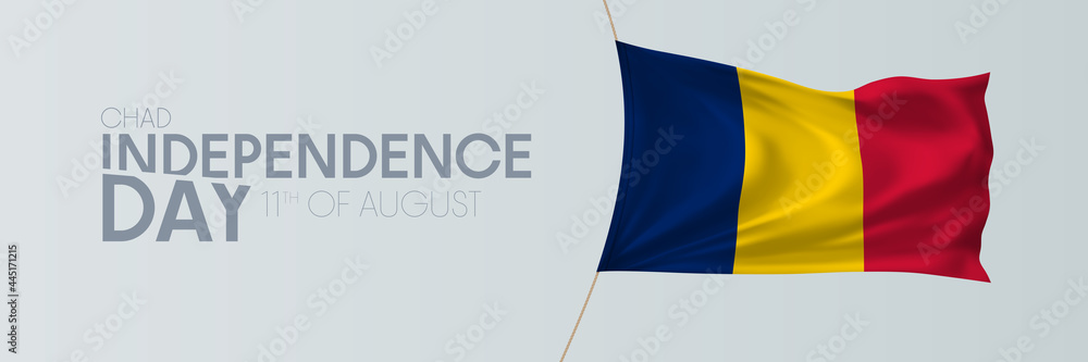 Chad independence day vector banner, greeting card. Chad independence day vector banner, greeting card.