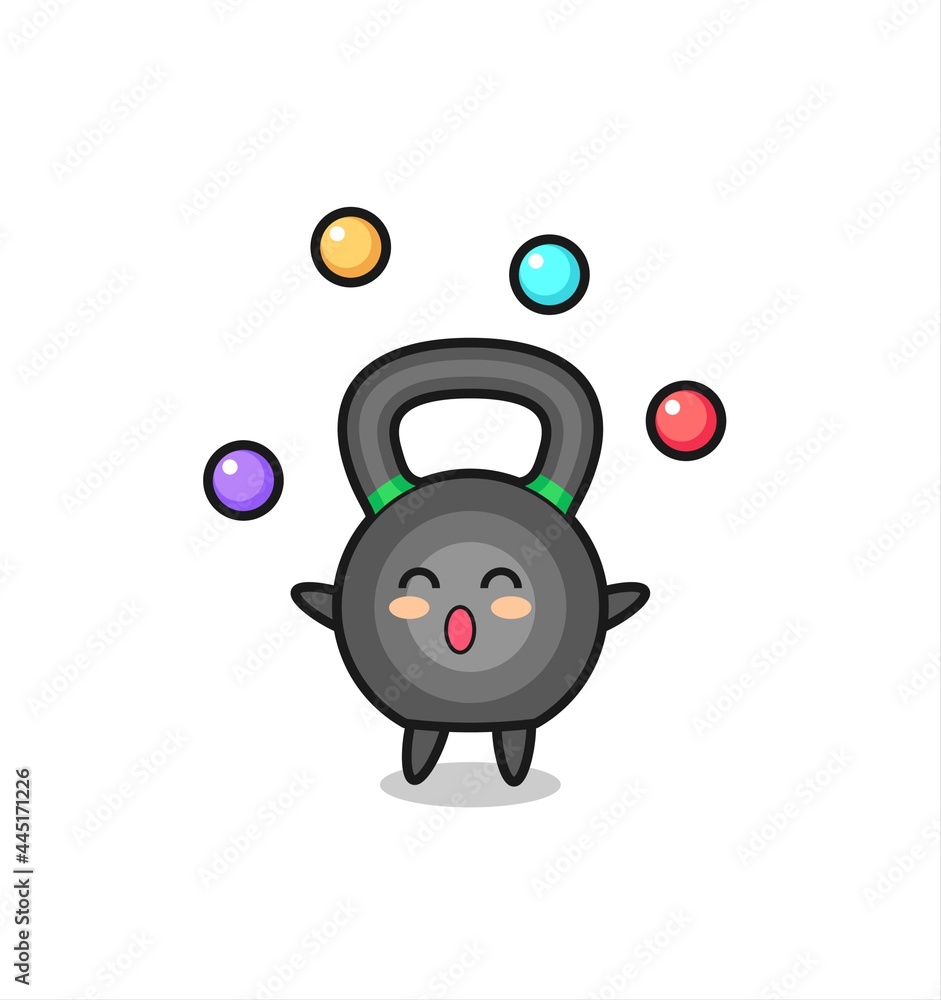 Fototapeta premium the kettleball circus cartoon juggling a ball