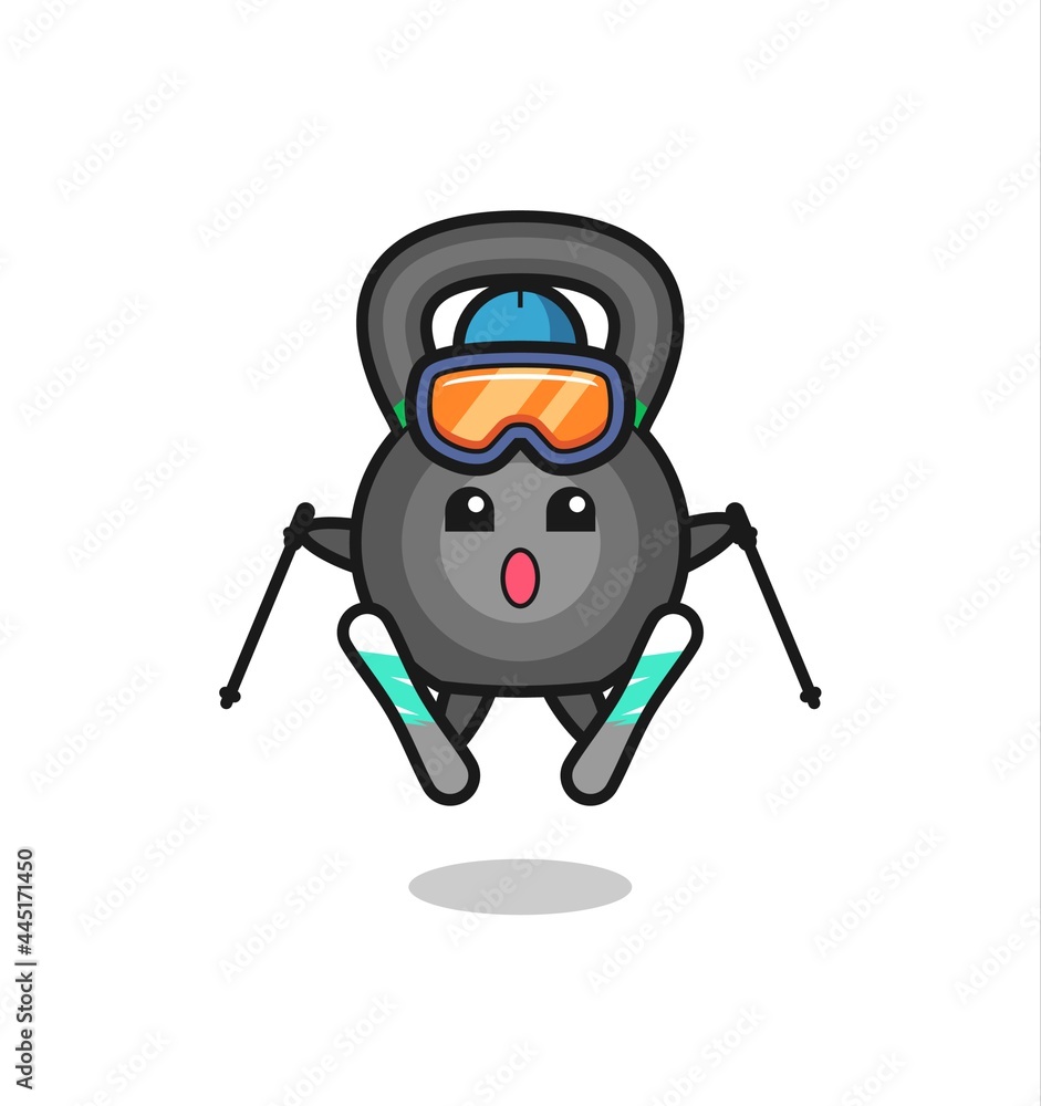 kettleball mascot character as a ski player kettleball mascot character as a ski player