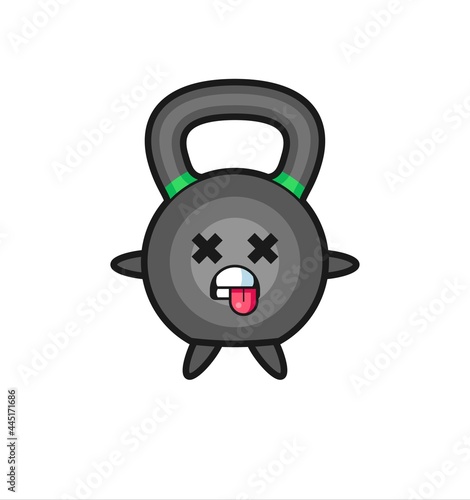 character of the cute kettleball with dead pose