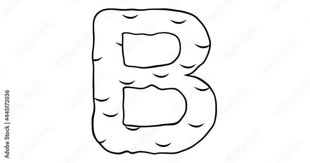 Letter B line. Video in cartoon style, melting orange letter on which liquid flows down. Advertising of honey and ice cream. 4K animation with alpha channel for websites, advertisements and games. Letter B line. Video in cartoon style, melting orange letter on which liquid flows down. Advertising of honey and ice cream. 4K animation with alpha channel for websites, advertisements and games.