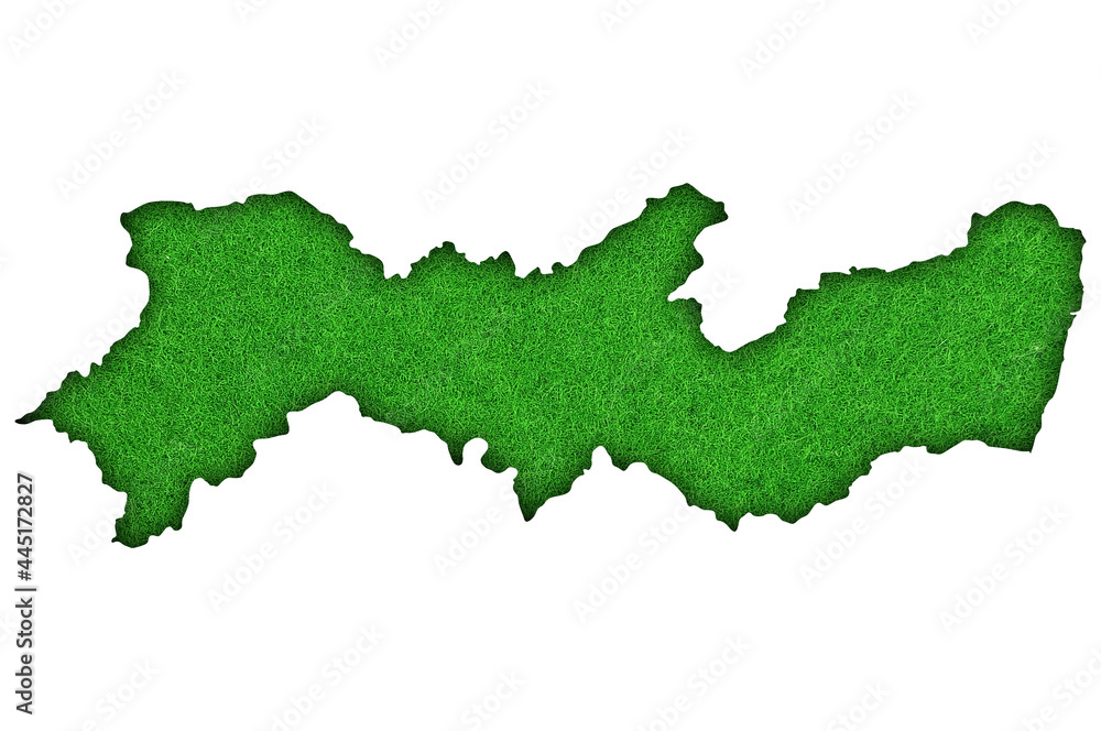 Karte von Pernambuco auf grünem Filz