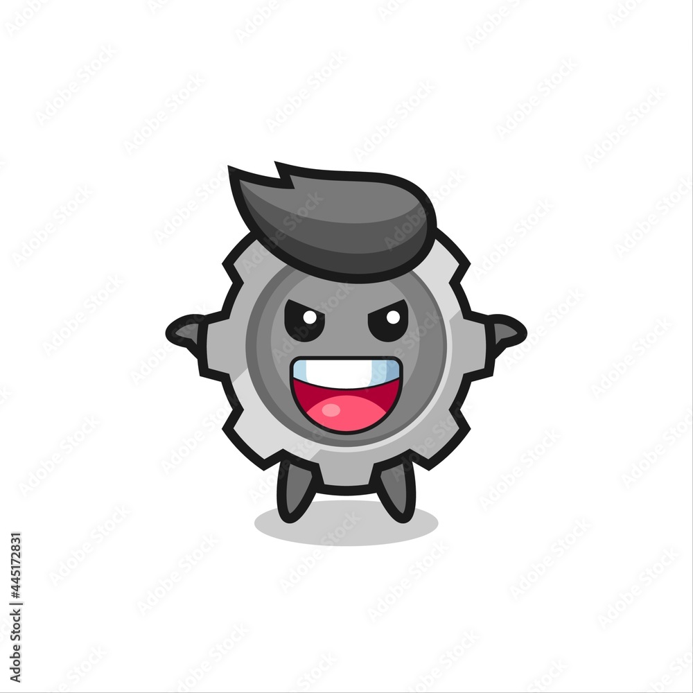 Obraz premium the illustration of cute gear doing scare gesture