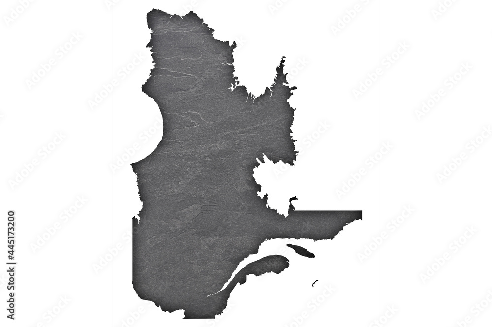 Fototapeta premium Karte von Quebec auf dunklem Schiefer