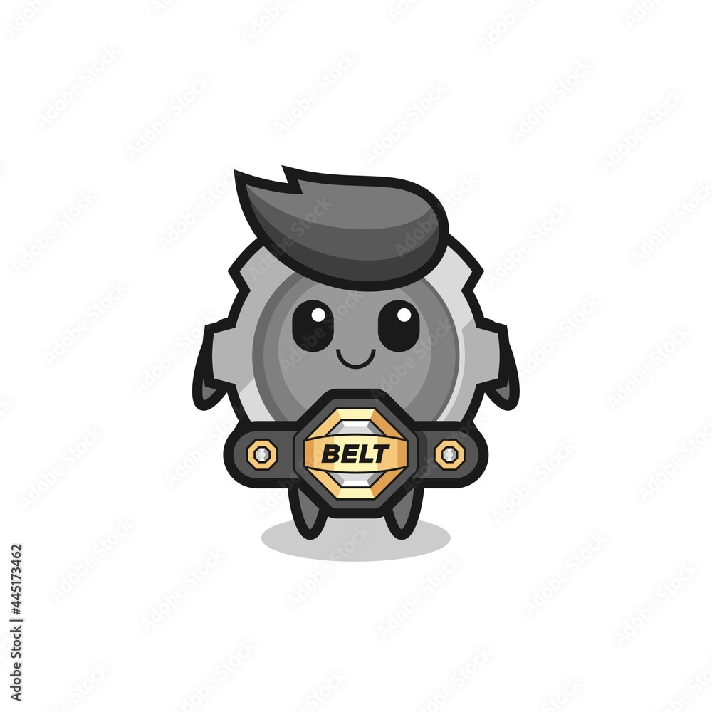 the MMA fighter gear mascot with a belt