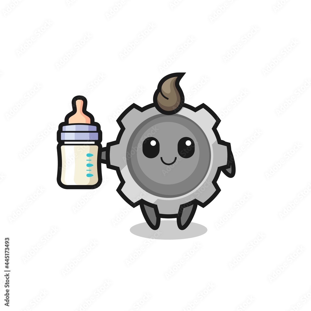 baby gear cartoon character with milk bottle baby gear cartoon character with milk bottle