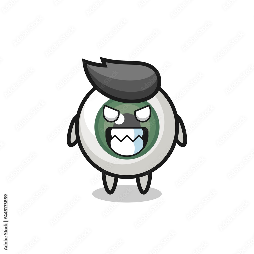 evil expression of the eyeball cute mascot character evil expression of the eyeball cute mascot character
