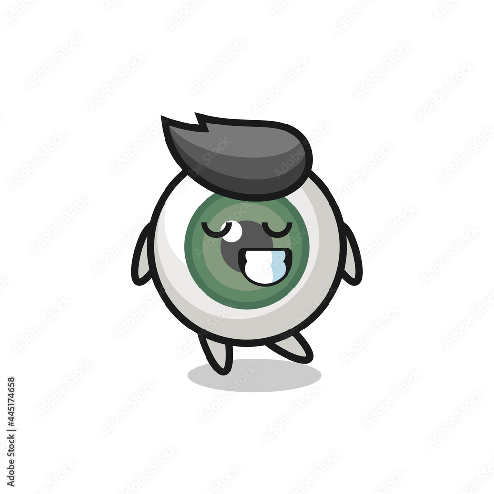 eyeball cartoon illustration with a shy expression eyeball cartoon illustration with a shy expression