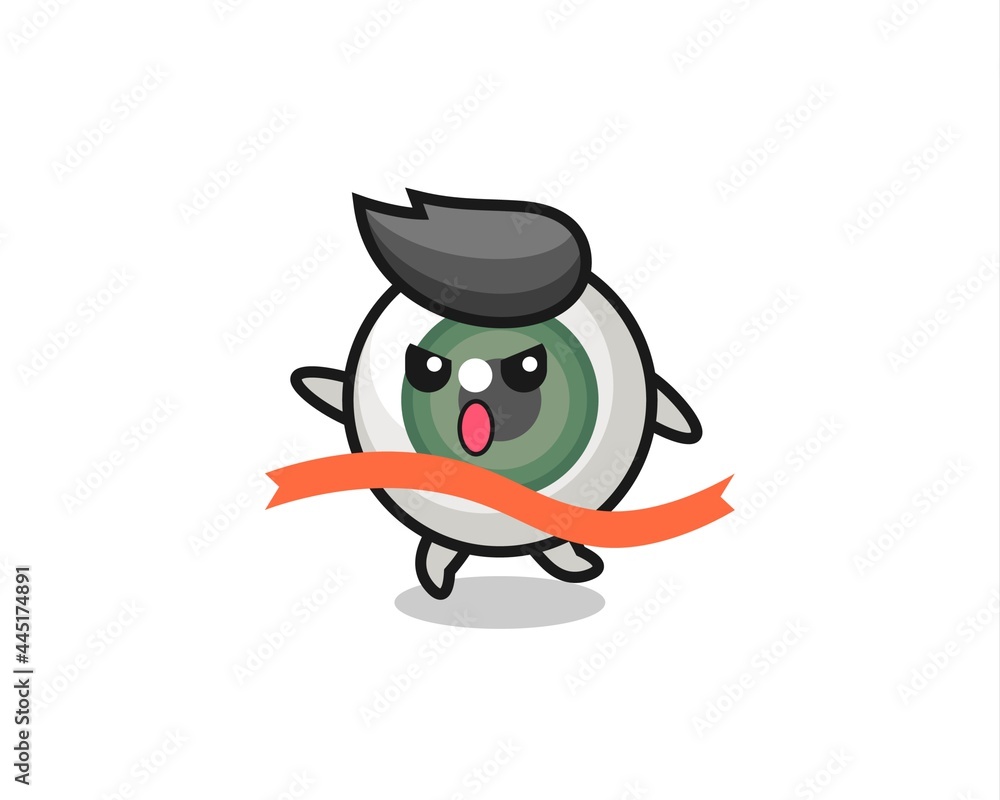 cute eyeball illustration is reaching the finish cute eyeball illustration is reaching the finish