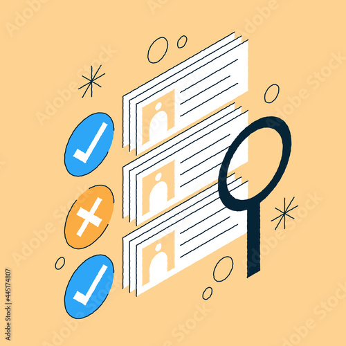 Job Recruiting Isometric Illustration