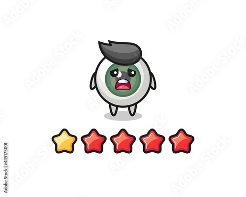 the illustration of customer bad rating, eyeball cute character with 1 star © heriyusuf